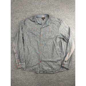 CPO Provision Shirt Men's XL Blue Gray Button Up Long Sleeve Casual 100% Cotton